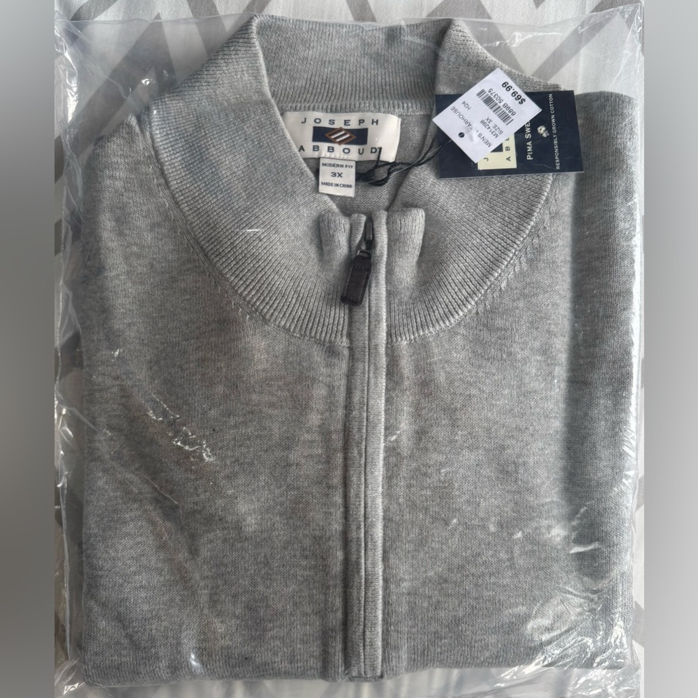 Joseph Abboud Pima Quarter Zip Sweater NWT